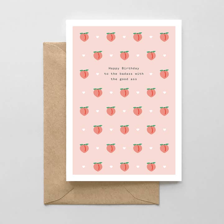 Happy Birthday to the Badass With a Good Ass Card for wholesale by Spaghetti & Meatballs