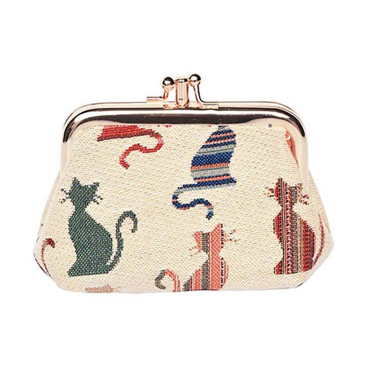 FRMP-CHEKY | CHEEKY CAT COIN CLASP FRAME PURSE WALLET for wholesale by SignareArt