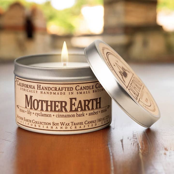 Rain Water Coconut Apricot Travel Candle for wholesale by California Handcrafted