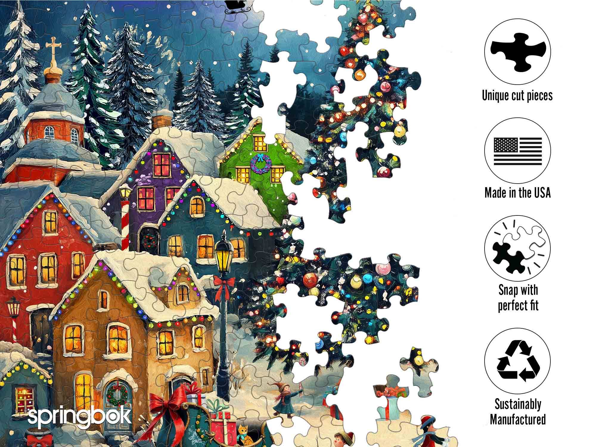 Springbok Puzzle - Vente Puzzle – adulte - Puzzle de 500 pièces Village de Noël festif2