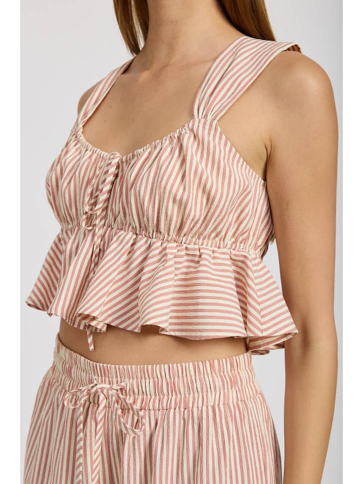 ROSE WHITE BABYDOLL CROPPED TOP for wholesale on Faire1