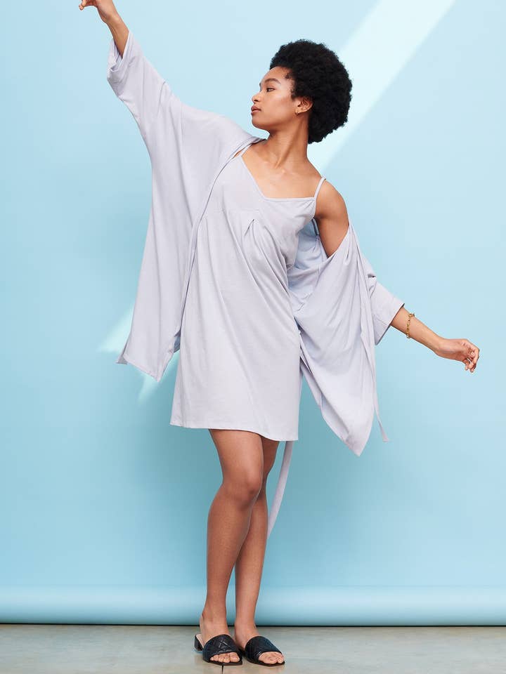 Cami Nachthemd in Silber für den Großhandel von Cucumber Clothing