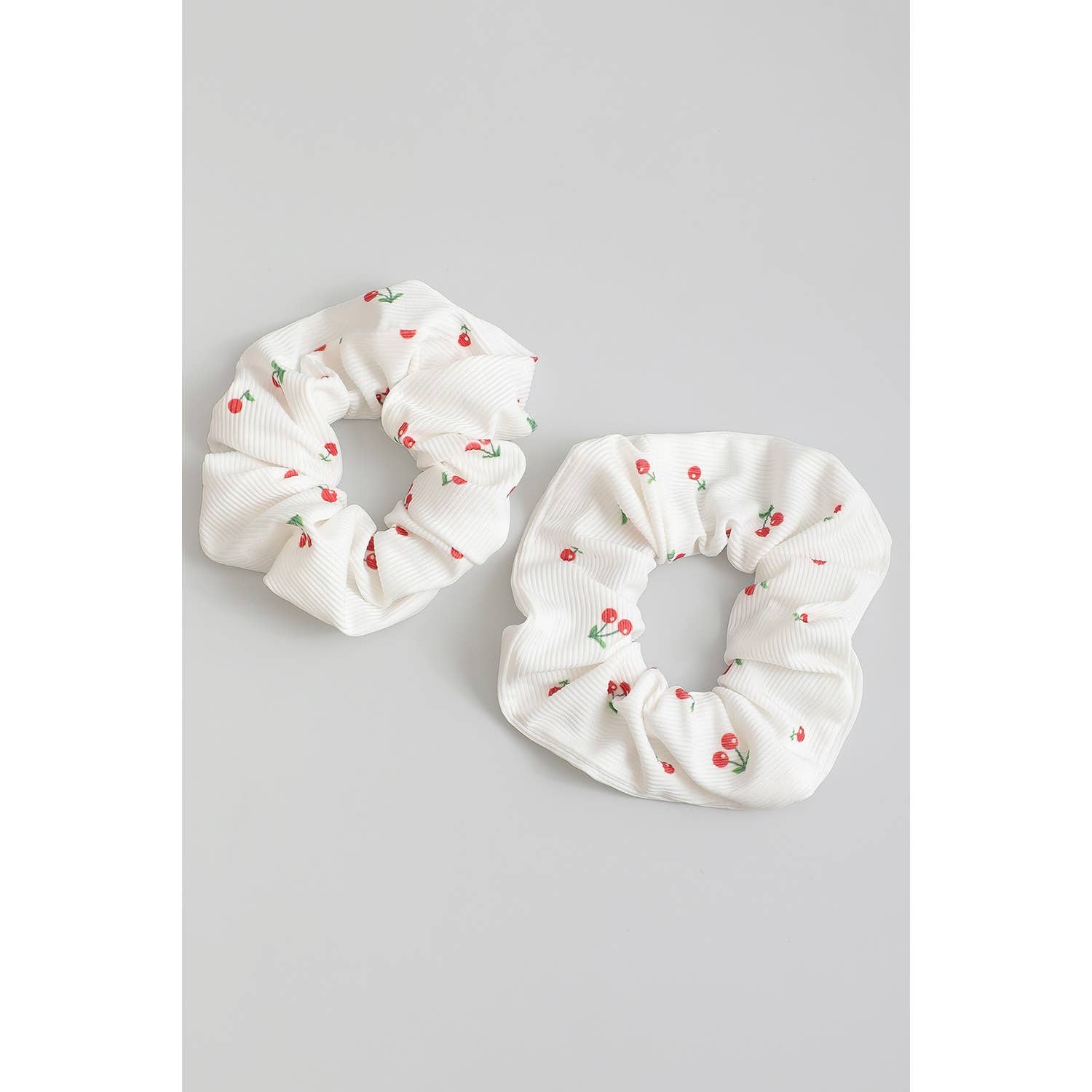Girly - Wholesale Scrunchie - Women's - TWO PIECE CHERRY HAIR SCRUNCHIE SET2