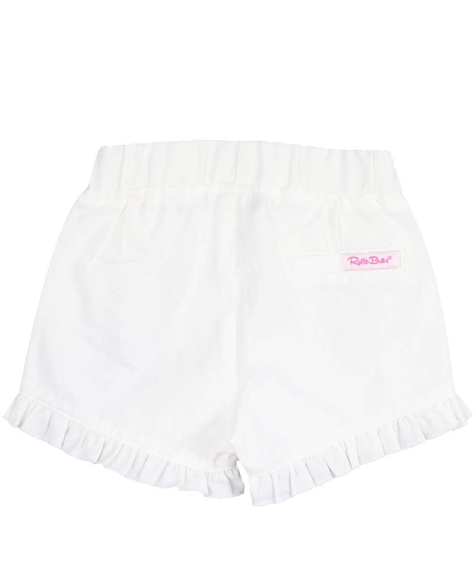 Toddler Girls White Ruffle Trim Woven Shorts for wholesale on Faire1