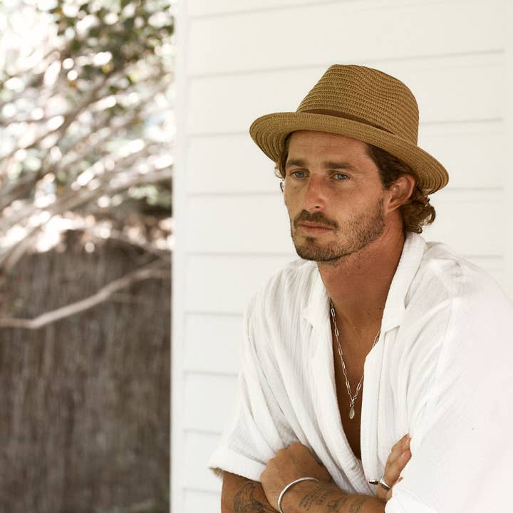 Tan Avondale stråfedorahat for engroshandel på Faire1