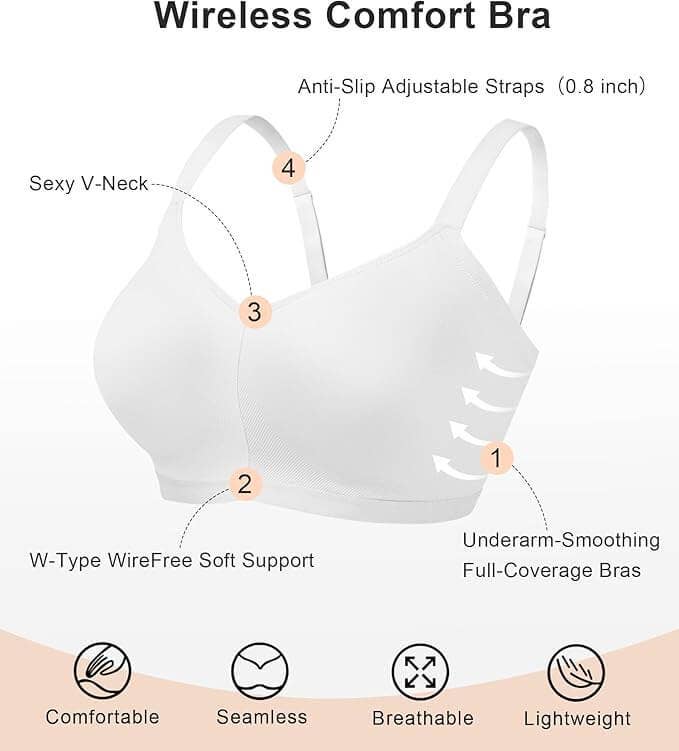 ShaperX Shapewear - Wholesale Bra - Women's - SHAPERX Seamless Lightly Lined Wireless Bra4