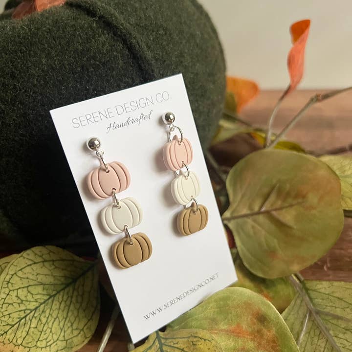 Serene Design Co. - Wholesale Dangle Earrings - Pumpkin Trio Dangles13