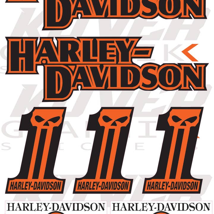 kover graphik - Wholesale Sticker - Harley Davidson Skull & Logo Compatible Stickers – Color Pack Sheet | Kover Graphik3