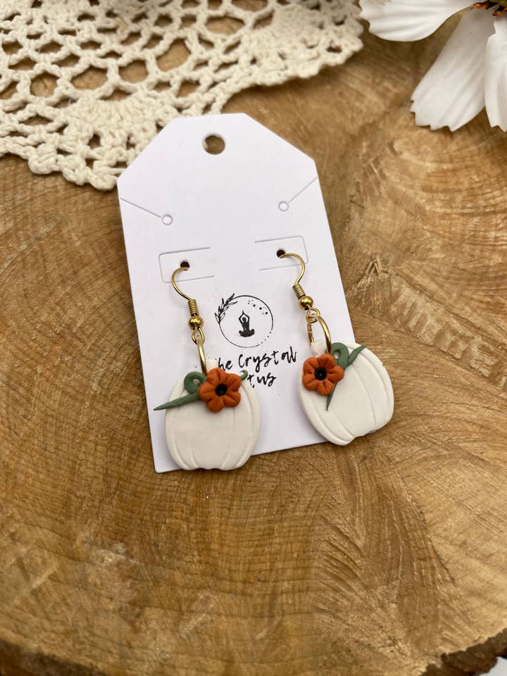 Floral Pumpkin Dangle Earring for wholesale by The Crystal Lotus