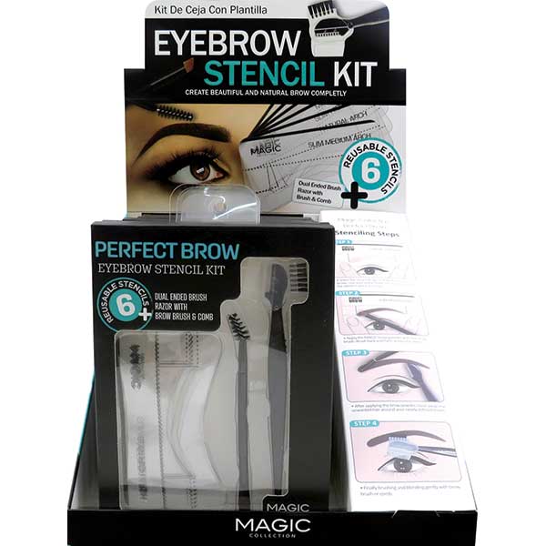 Majestic Wholesale - Wholesale Eyebrow Set/Kit - MAGIC COLLECTION PERFECT BROW EYEBROW STENCIL KIT 1DZ BOX