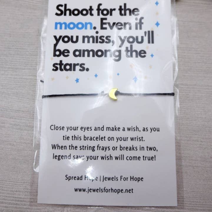 Jewels For Hope - Wholesale Charm/Dangle Bracelet - Moon Wish Bracelet - Inspirational Cord Charm Jewelry5