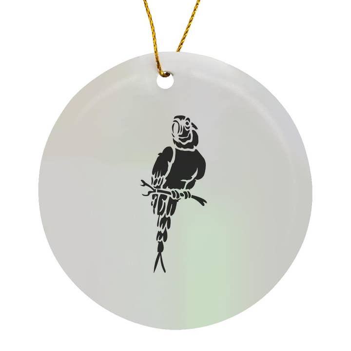 3dRose – wholesale Ornament – 3dRose, Cute Parrot Cut-Out Stencil-Style, Ornament