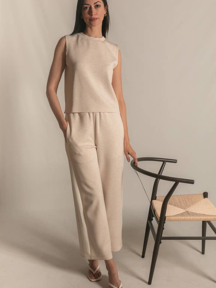 P. CILL - Vente Pantalon – femme - Pantalon à jambes larges P. CILL Butter Modal à rayures latérales72