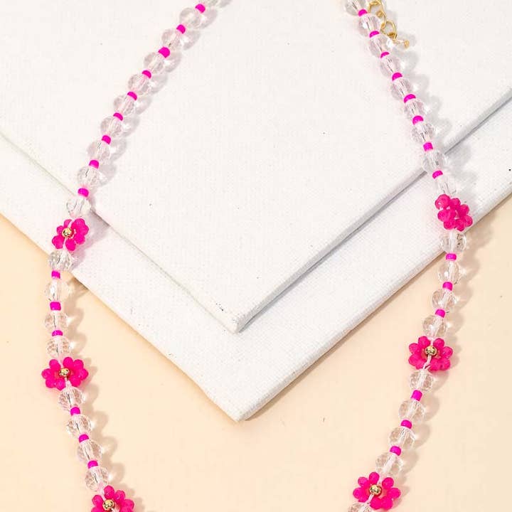 Collana con stazione di perline di vetro fiore per la vendita all'ingrosso da parte di Anarchy Street