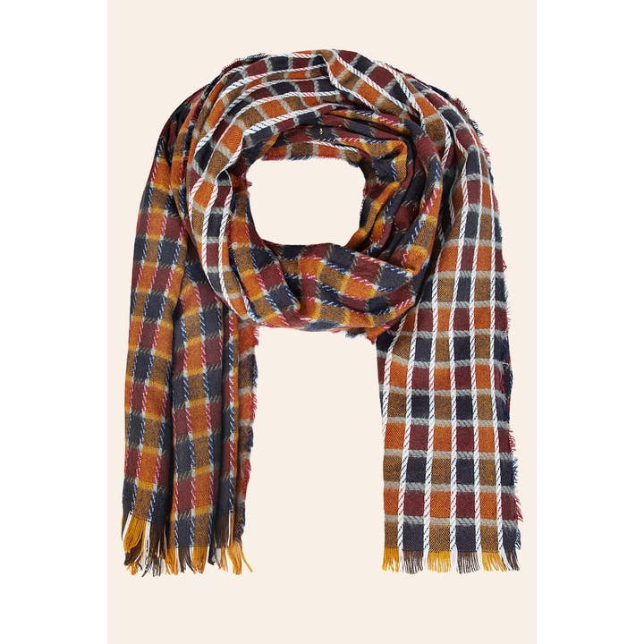 Anarchy Street - Wholesale Scarf - Women's - Multi Color Checkered Pattern Oblong Scarf4