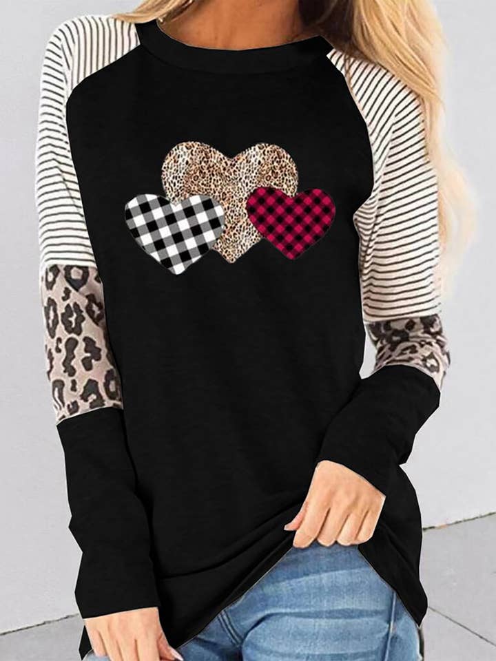 Valentine's Day love shirt casual t-shirt loose top women for wholesale by Rosa Clothing