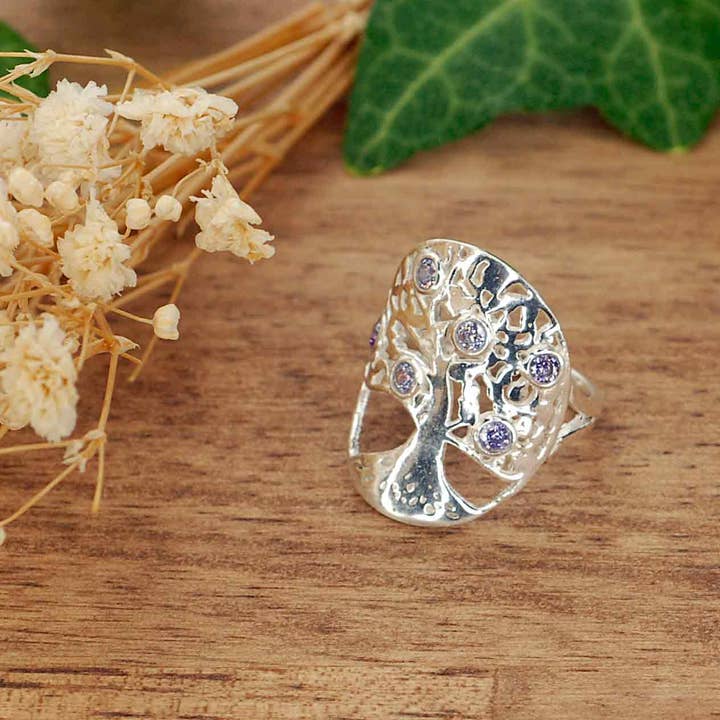 Merveilles du Monde - Wholesale Cocktail/Statement Ring - 925 Silver Ring "Tree of Life"4