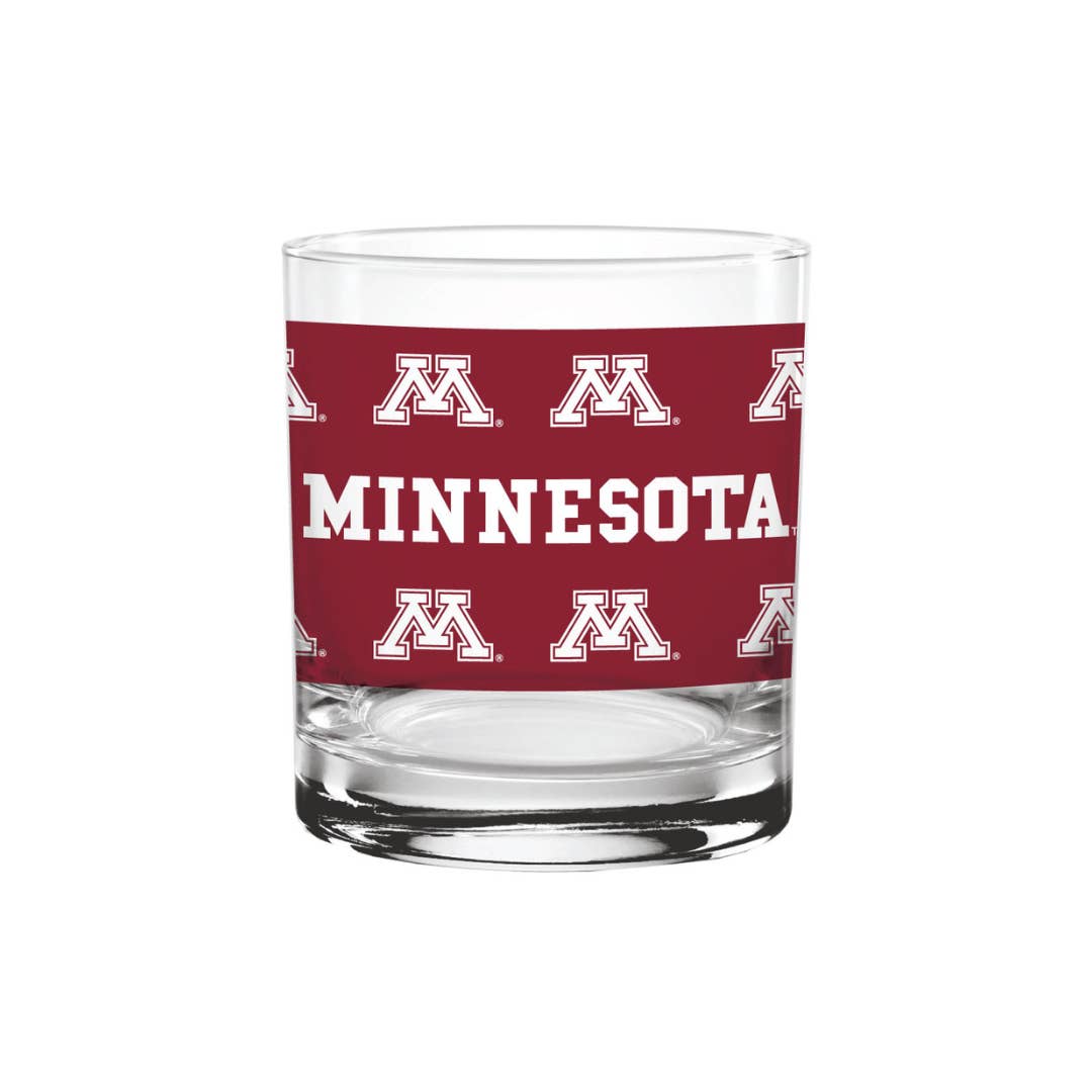 Indigo Falls - Wholesale Cocktail/Liquor Glass - 14oz Minnesota Gophers KO Logo Rocks Glass