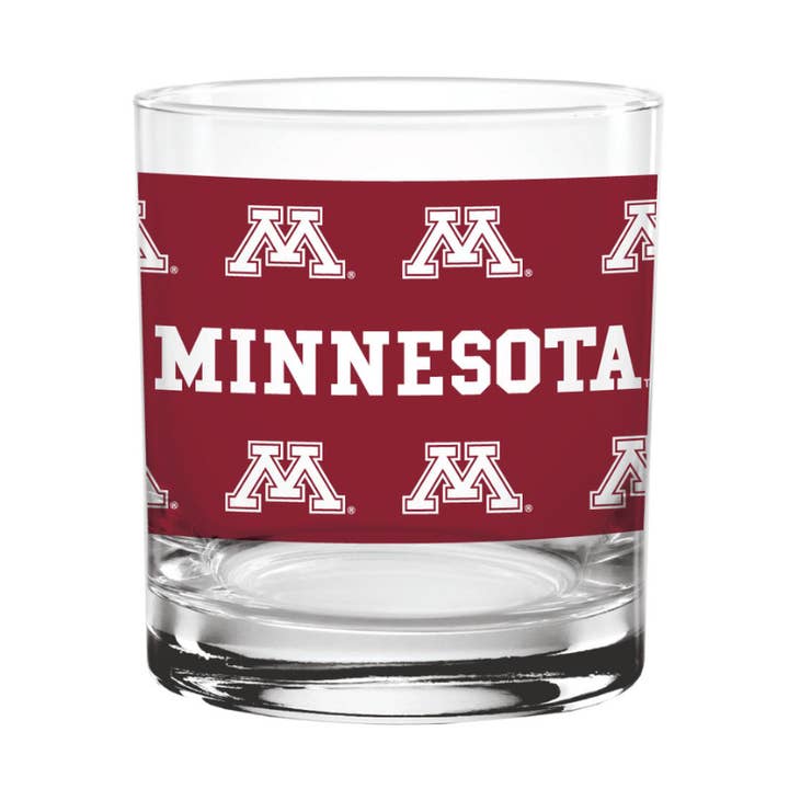 Indigo Falls - Wholesale Cocktail/Liquor Glass - 14oz Minnesota Gophers KO Logo Rocks Glass0
