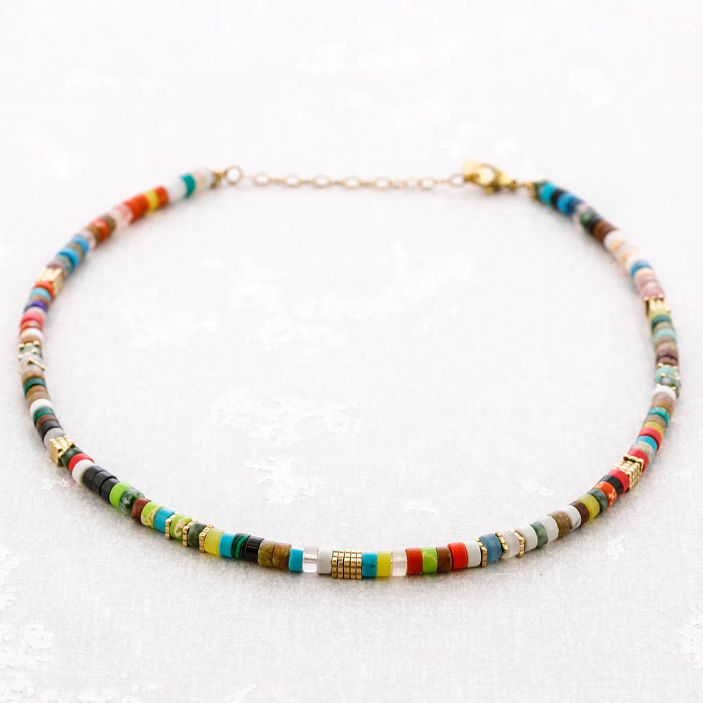 Sonata - Wholesale Snap Jewelry - Steel Stone Necklace10