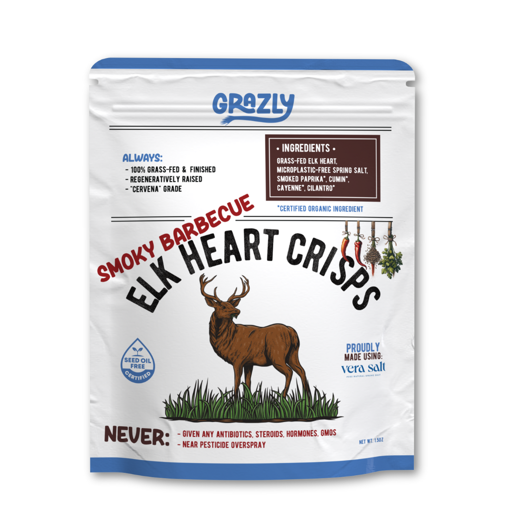 Grazly - Wholesale Jerky - Elk Heart Crisps - 100% Grass-Fed/Finished 2