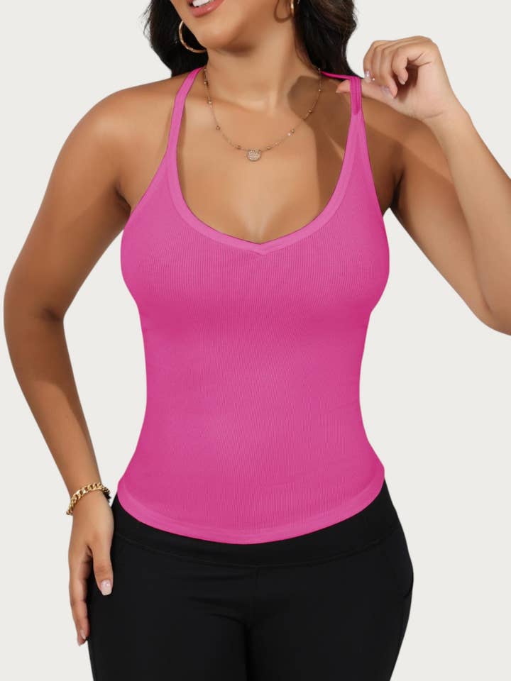 Anna Kaci Wholesale - Wholesale Tank Top - Women's - Women's V-Neck Tank Top with Spaghetti Straps40