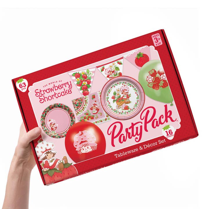 Treasures Gifted - Wholesale Disposable Tableware Pack - Strawberry Shortcake Birthday Party Pack – Complete PartySet