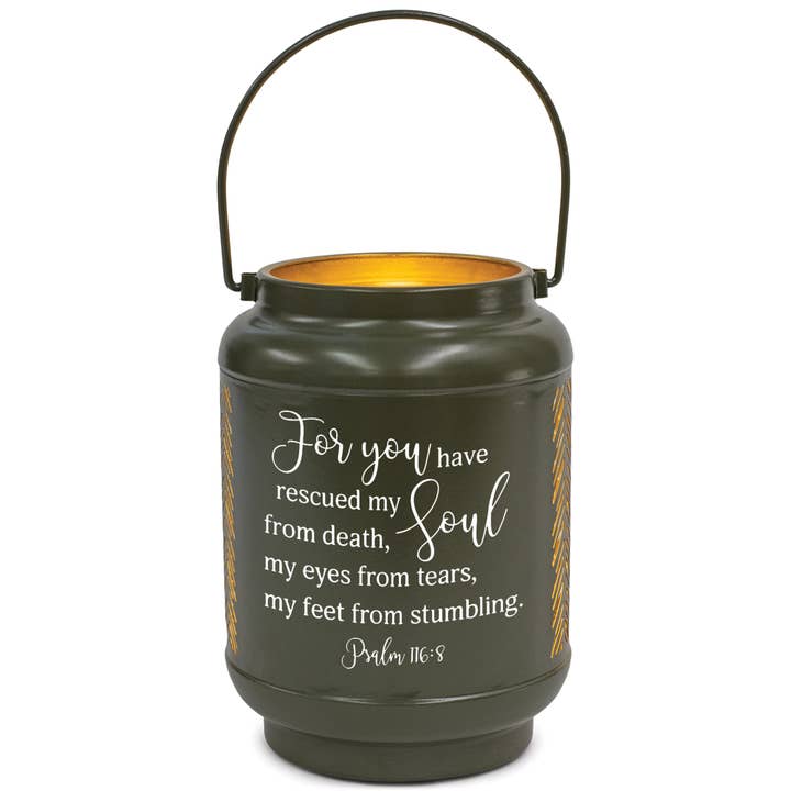 Laterne You Rescued Ps.116, klein, grün für den Großhandel von Dicksons