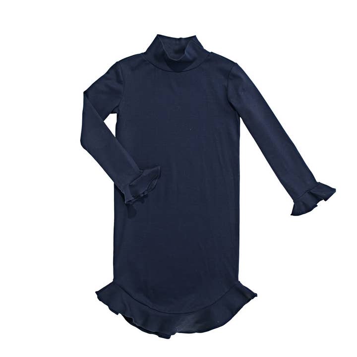 Navy Frill Jersey Dress for wholesale by SUOAK