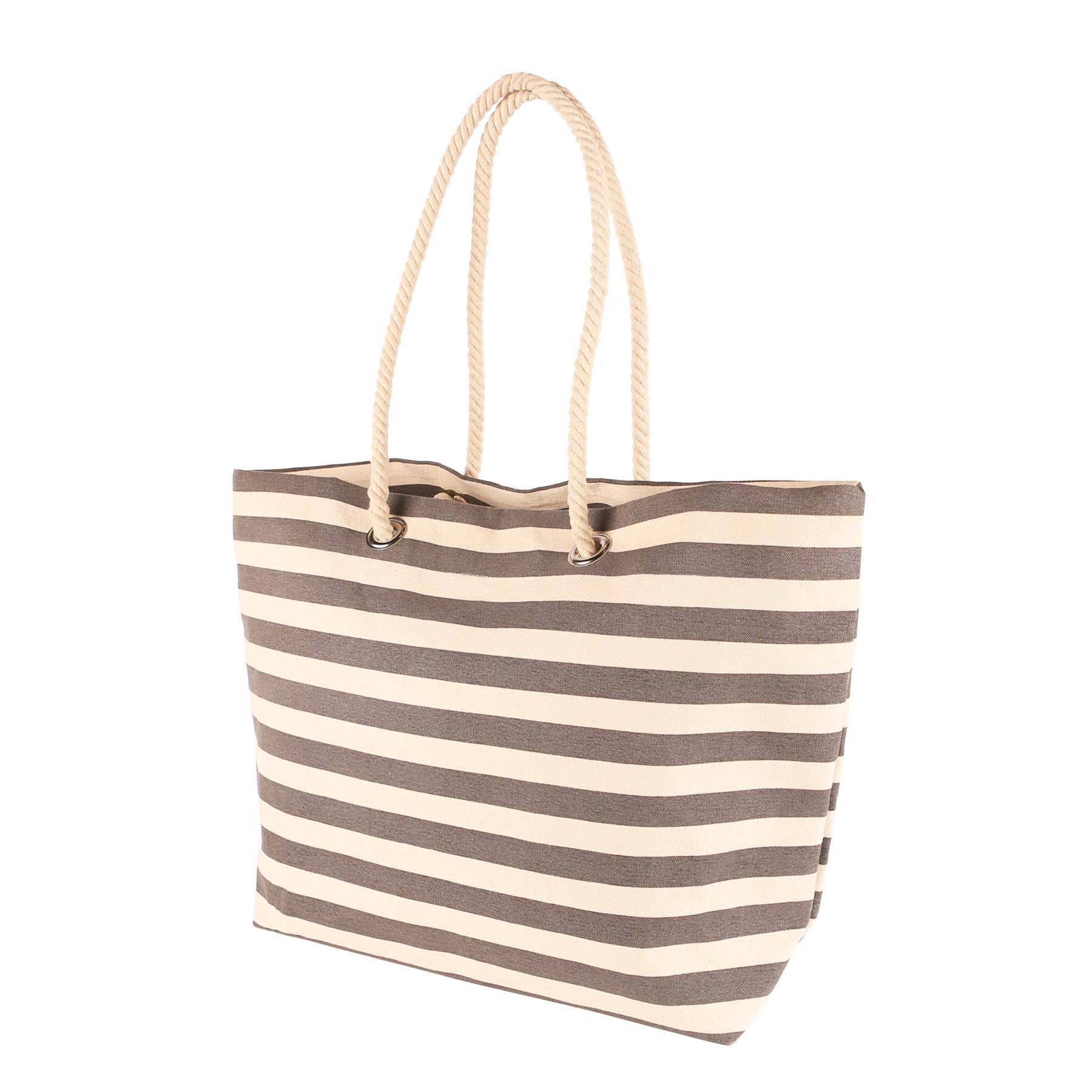 Rinkit Ltd – Engroshandel Strandtaske – Stribet lærredstaske til stranden - 55 cm x 36 cm fra Nicola Spring19