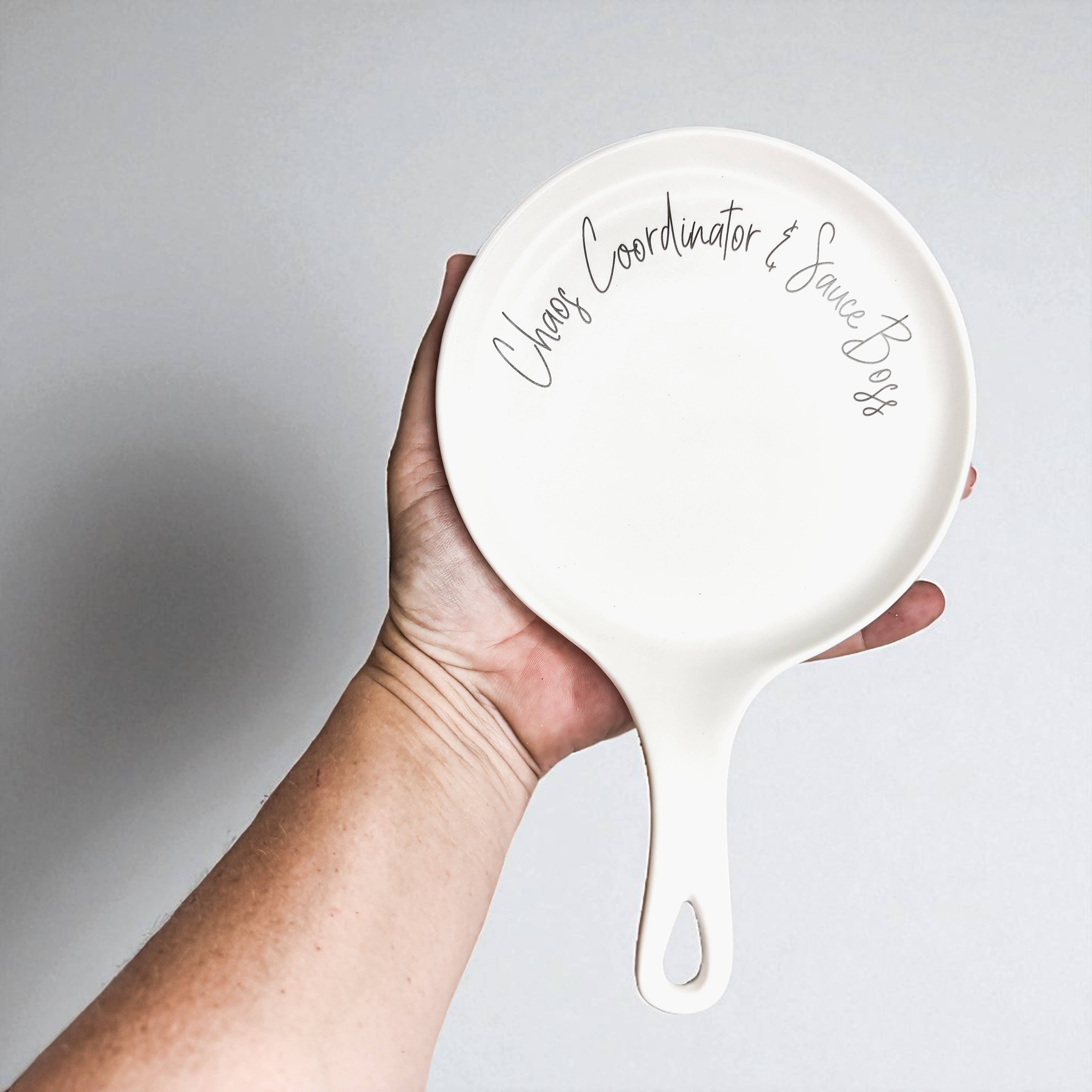 Gia Roma - Vendita all'ingrosso Poggiamestolo - Decorazione da cucina, set di poggia cucchiai in ceramica fatto a mano con cucchiaio in legno3