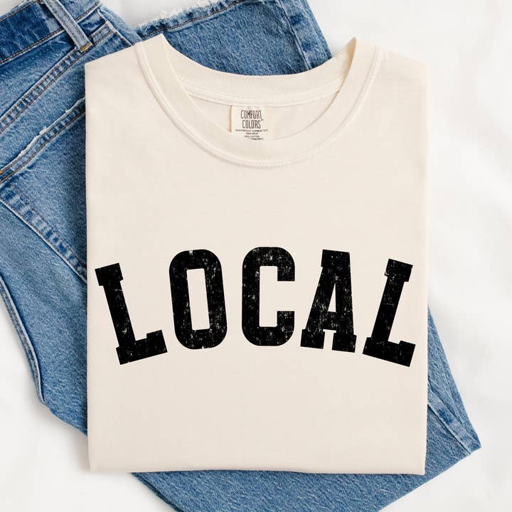 Shop Local Graphic Tee Community Pride T-Shirt for wholesale by Mugsby