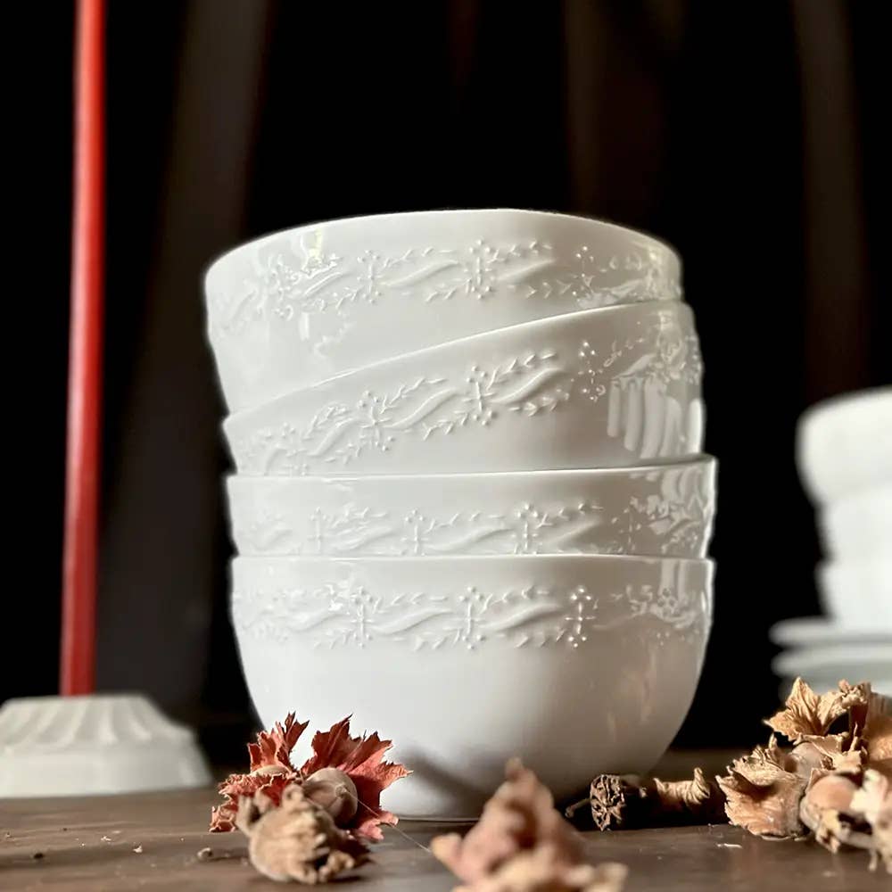 REMINISCENCE HOME - Wholesale Bowl - LILIBET Limoges white porcelain bowl