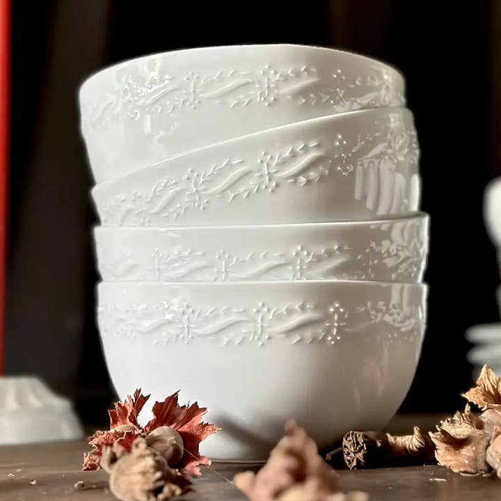 LILIBET Limoges white porcelain bowl for wholesale by REMINISCENCE HOME