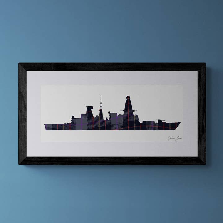 HMS Duncan Tartan Print for wholesale by Gillian Jones Designs