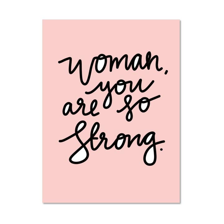 Frau, du bist so stark Grußkarte für den Großhandel von Pretty Peacock Paperie - Women's Empowerment