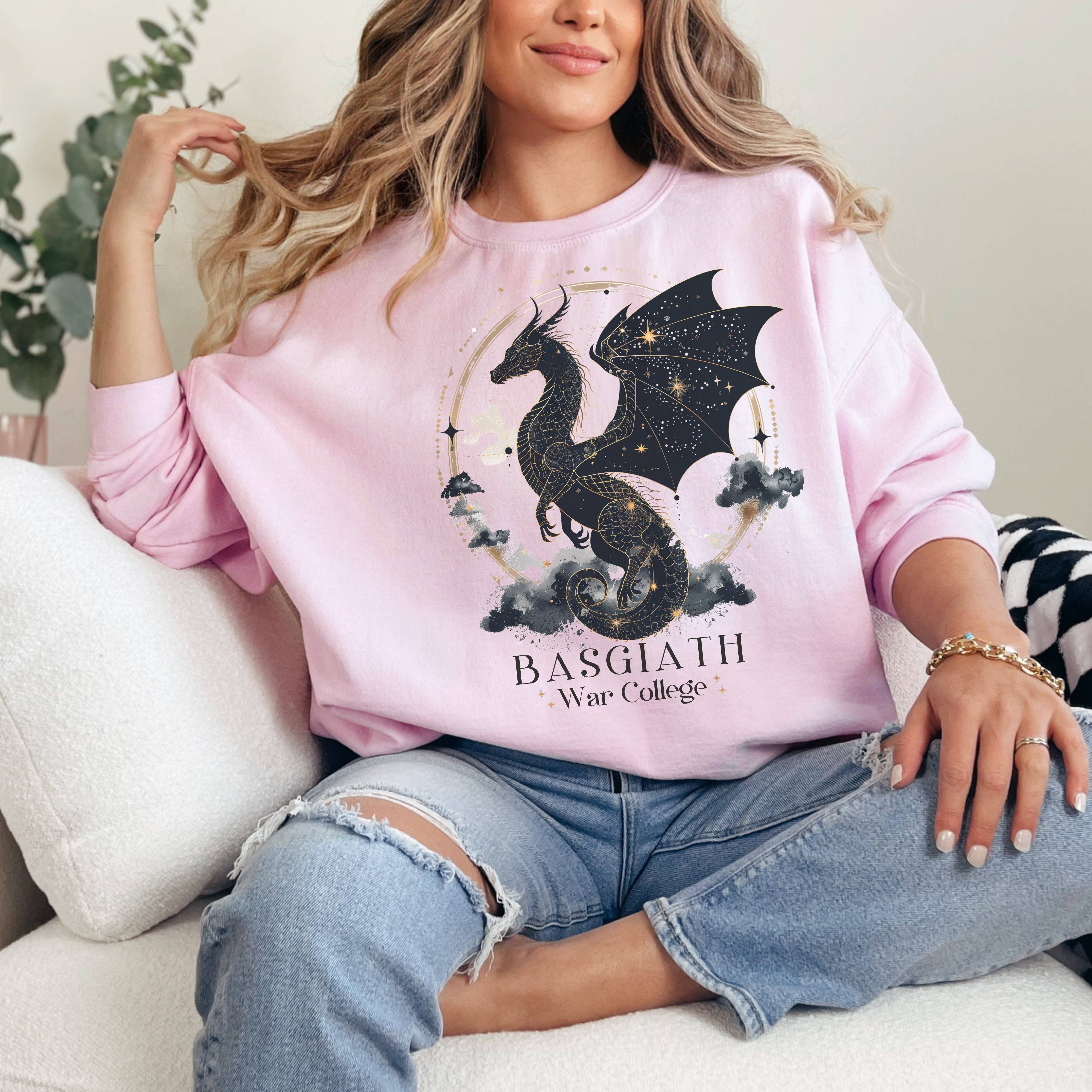 MagicMerchEmporium - Wholesale Graphic Sweatshirt - Unisex - Black Dragon Basgiath Sweatshirt0