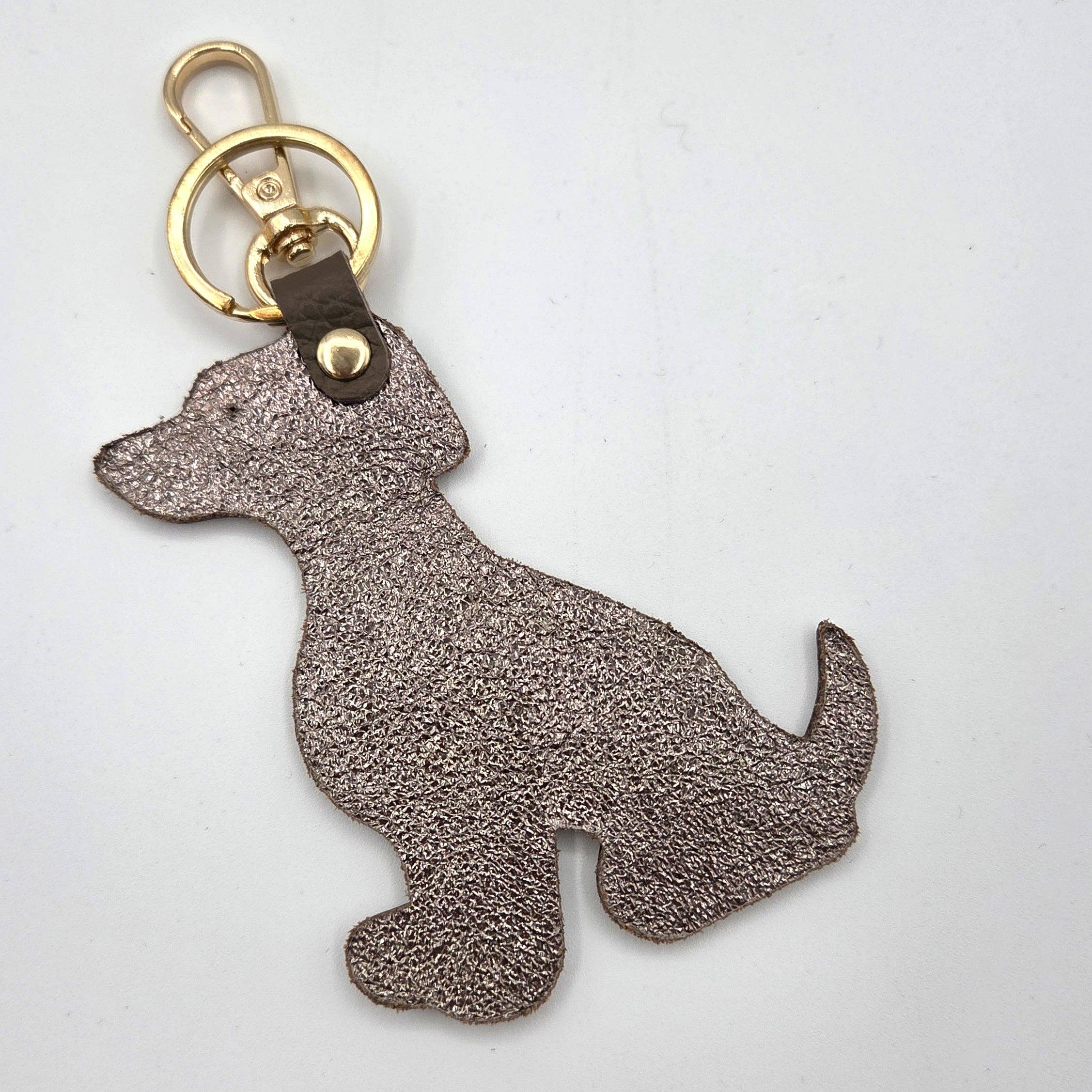 Tempest Designs – wholesale Keychain – Women's – Metallic leather 2 tone cut out dog keyring0