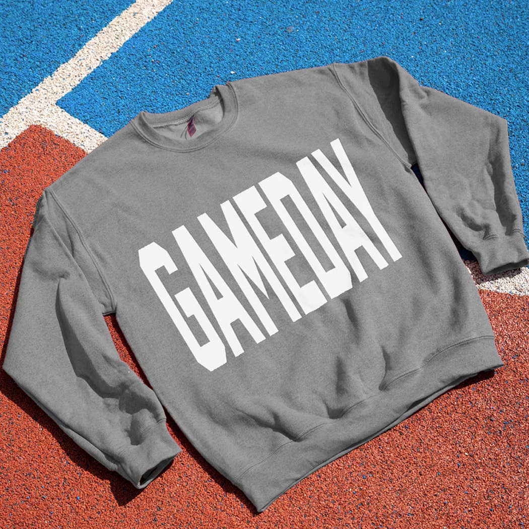 Fashion City - Wholesale Graphic Sweatshirt - Unisex - GAMEDAY Text OVERSIZE Logo Print Fleece Sweatshirt9