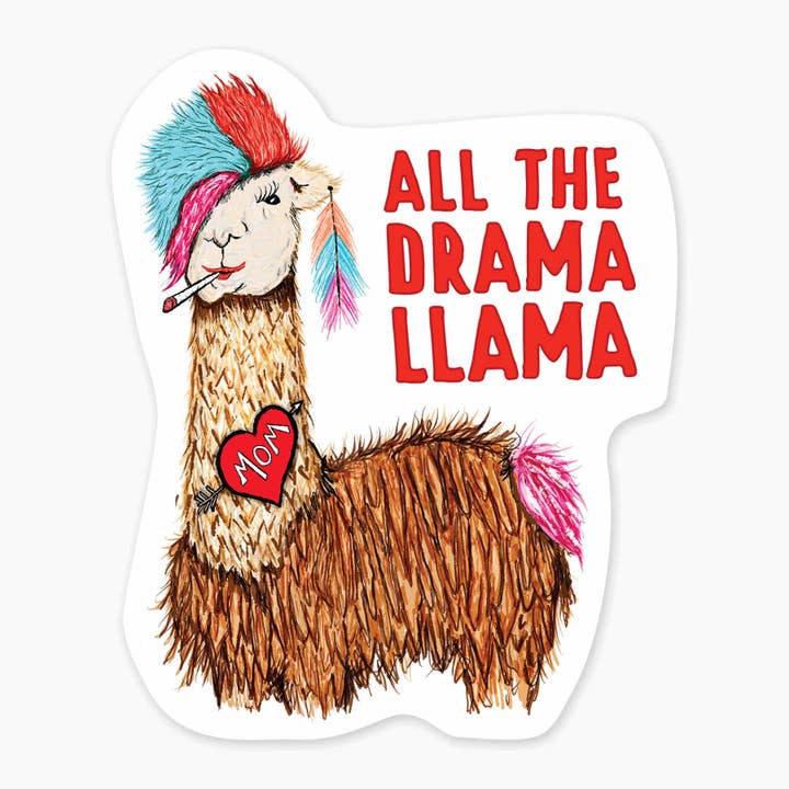 Nice Enough Stickers - Vente Autocollant - Autocollant artistique Drama Llama de 3 pouces