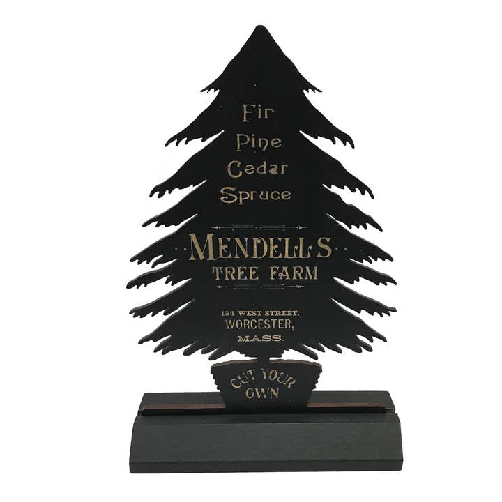 Madison Bay Co. - Historical Home Decor Reproductions - Vendita all'ingrosso Decorazione natalizia - Decorazione da tavolo in legno a forma di silhouette di albero di Natale, 19,7 cm