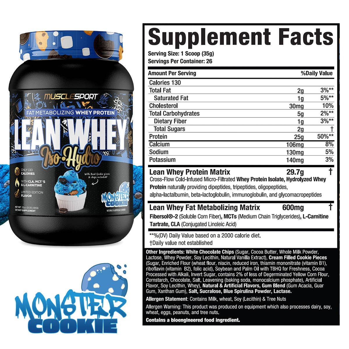 MuscleSport - Wholesale Protein/superfood powder - Lean Whey® Iso Hydro Gourmet Protein 2lb - Limited Edition49