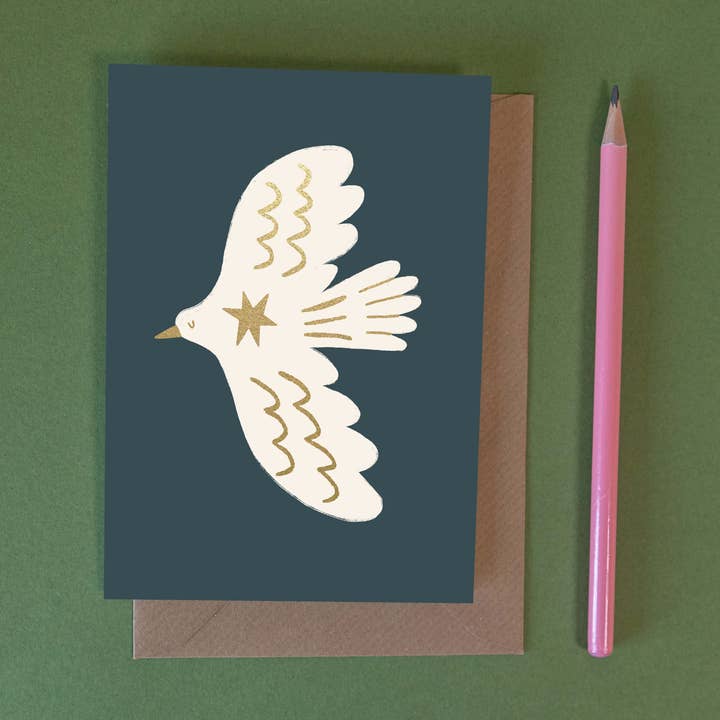Gold Dove – Christmas Card for wholesale by Knotty Knotty
