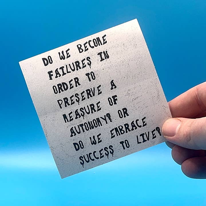 Sticker - DO WE BECOME FAILURES IN ORDER TO.... for wholesale by GenderFail