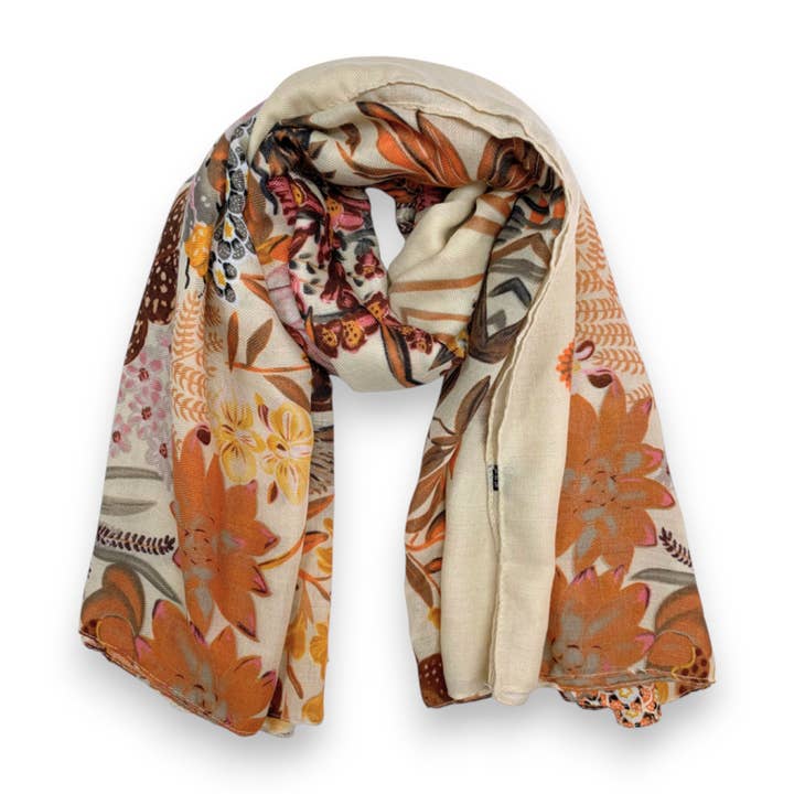 Lili Scarves - Wholesale Scarf - Women's - Garden Print Cotton Blend Square Scarf8