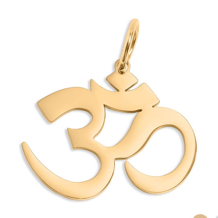 18K Gold PVD Stainless Steel Om Charm for wholesale by WJW