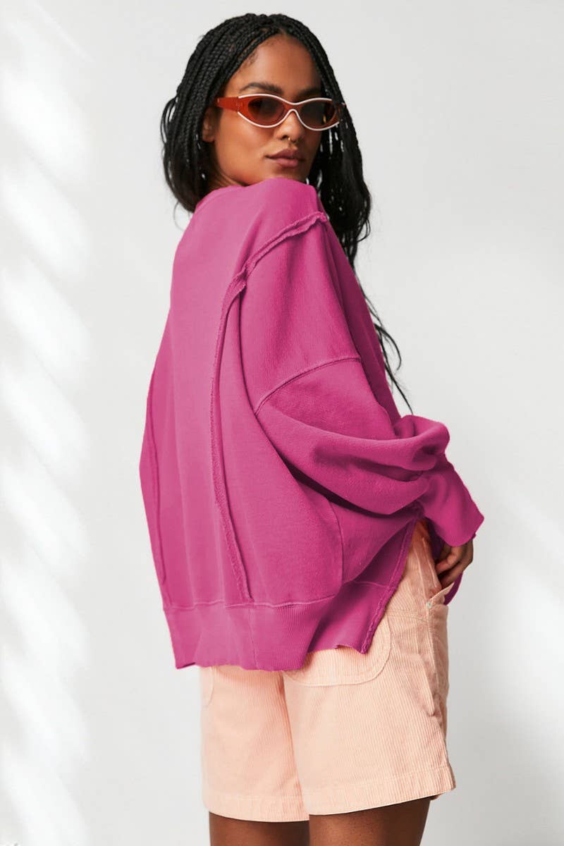 Lily Clothing - Vente Sweat à capuche – femme - SWEAT À CAPUCHE DE SPORT À MANCHES LONGUES ET COL ROND POUR LE SPORT_CWOHOL05127