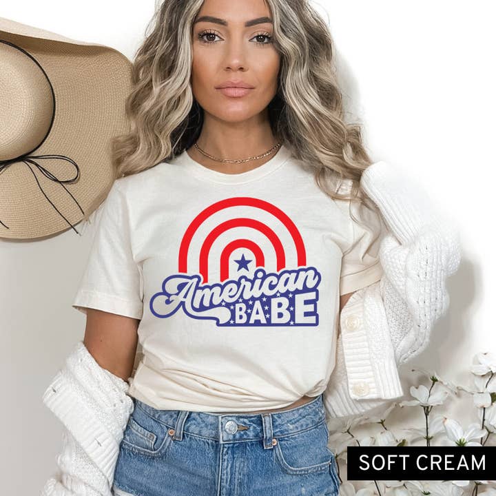 Camisa American Babe, camisa del 4 de julio, camisa del 4 de julio para venta al por mayor de Rosie and Vi