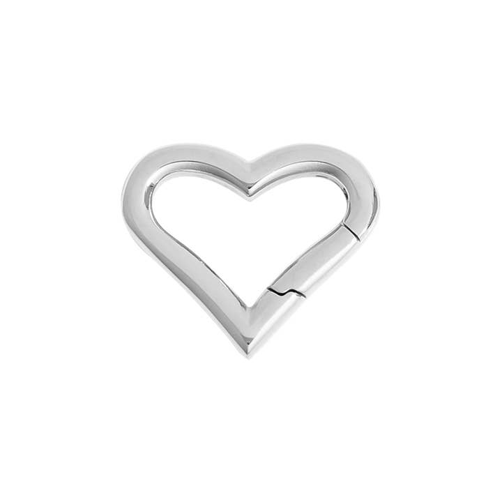 WJW - Wholesale Clasp - 18K Gold Stainless Steel Small Heart Carabiner Charm Clasp