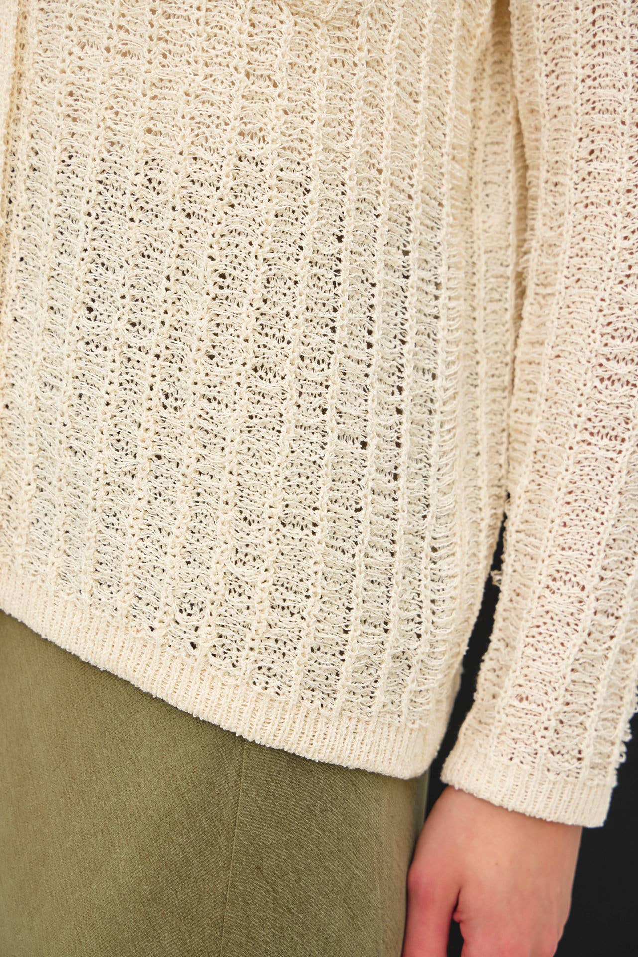 Be Cool - Wholesale Cardigan - Women's - BREEZY TEXTURED KNIT BUTTON UP COLLARED CARDIGAN 4